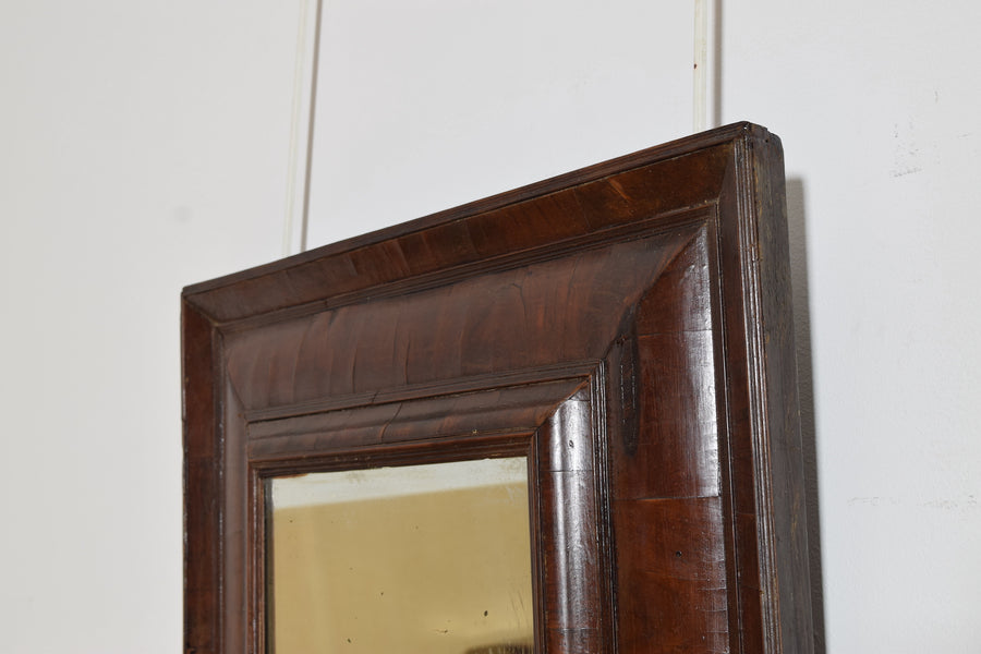 Walnut Veneered  Cushion-Form Mirror