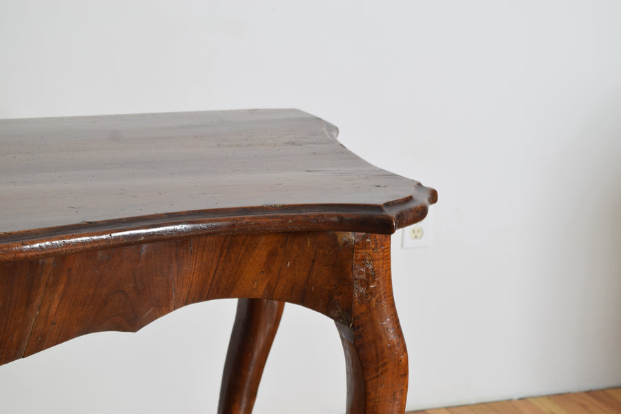 Shaped Walnut Console Table