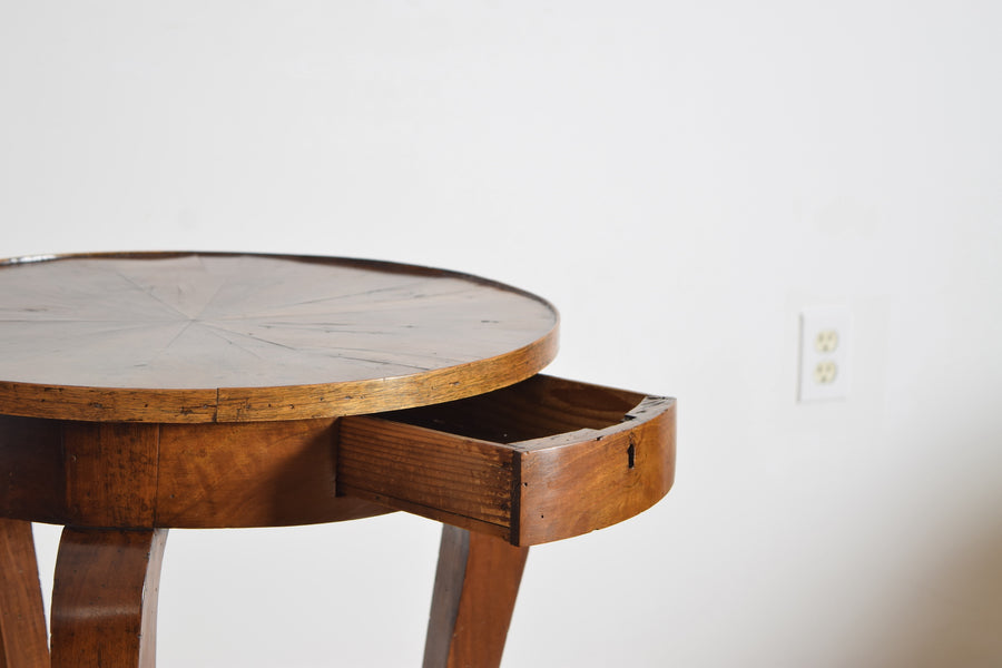 Walnut and Veneered 1-Drawer Side Table