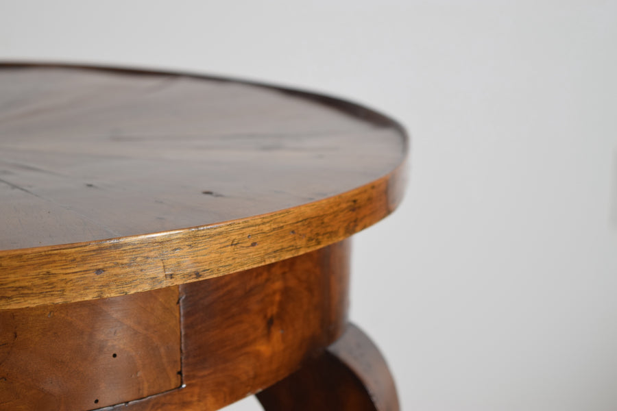Walnut and Veneered 1-Drawer Side Table