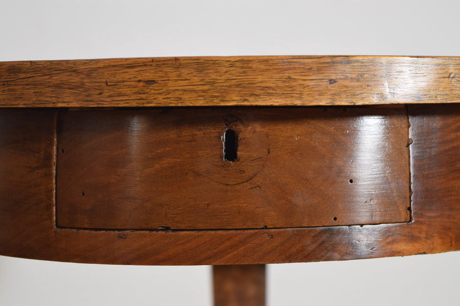 Walnut and Veneered 1-Drawer Side Table