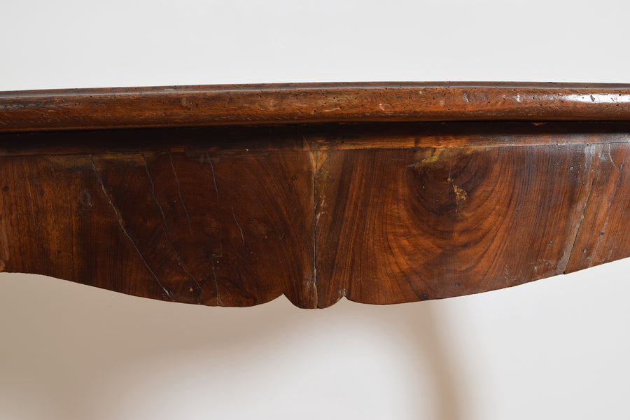 Shaped Walnut Console Table