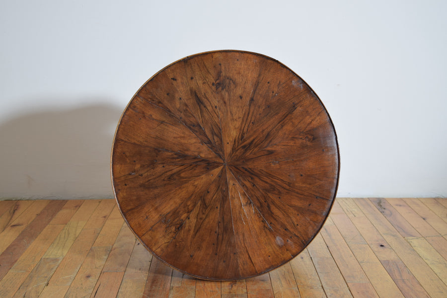 Walnut and Veneered 1-Drawer Side Table