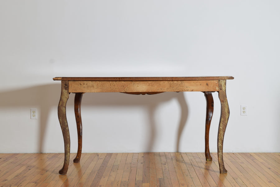 Shaped Walnut Console Table