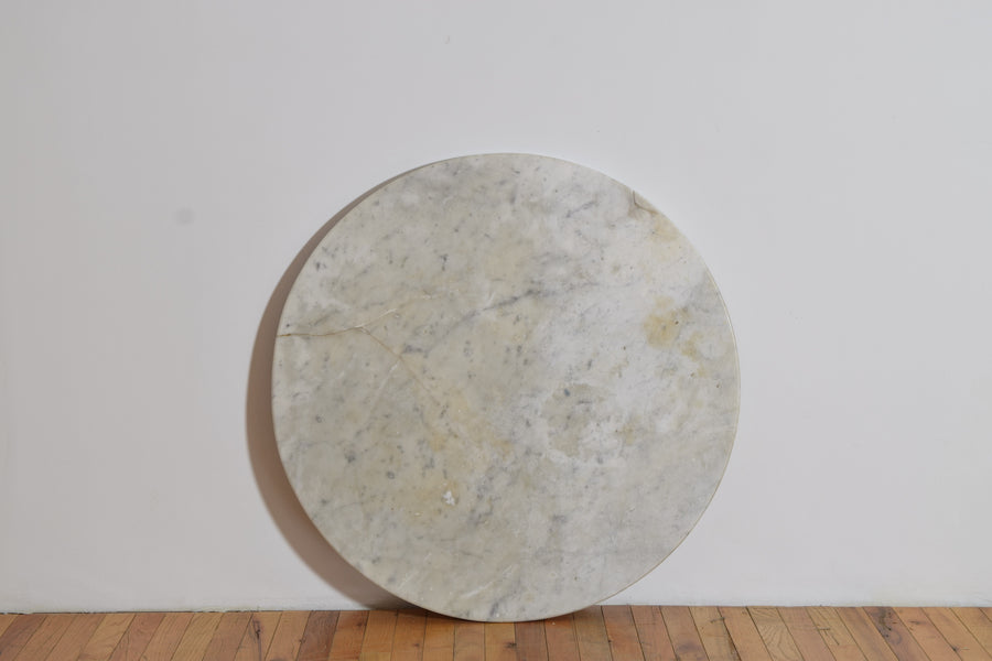 Giltwood and Ebonized Marble-Top Center Table