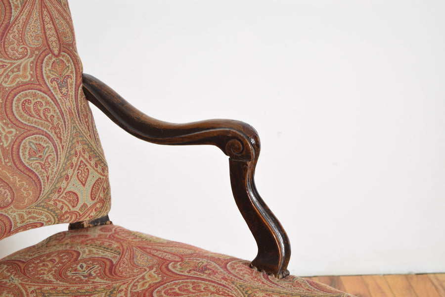 Pair of Poltrone in Carved Walnut