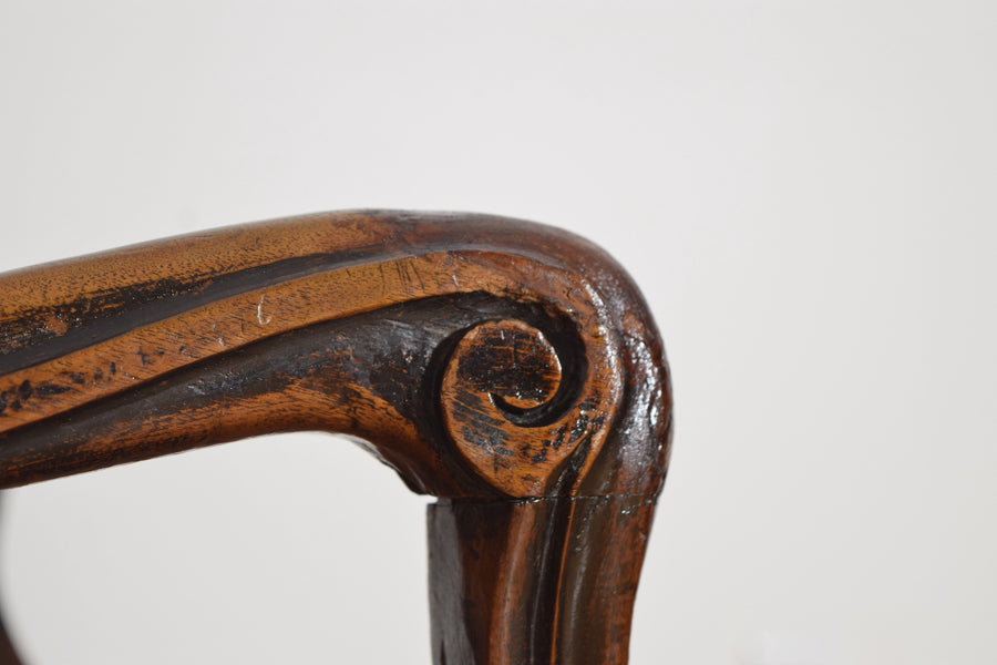 Pair of Poltrone in Carved Walnut