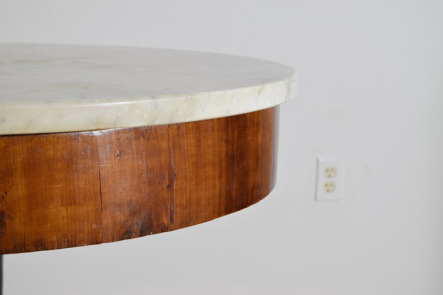 Giltwood and Ebonized Marble-Top Center Table