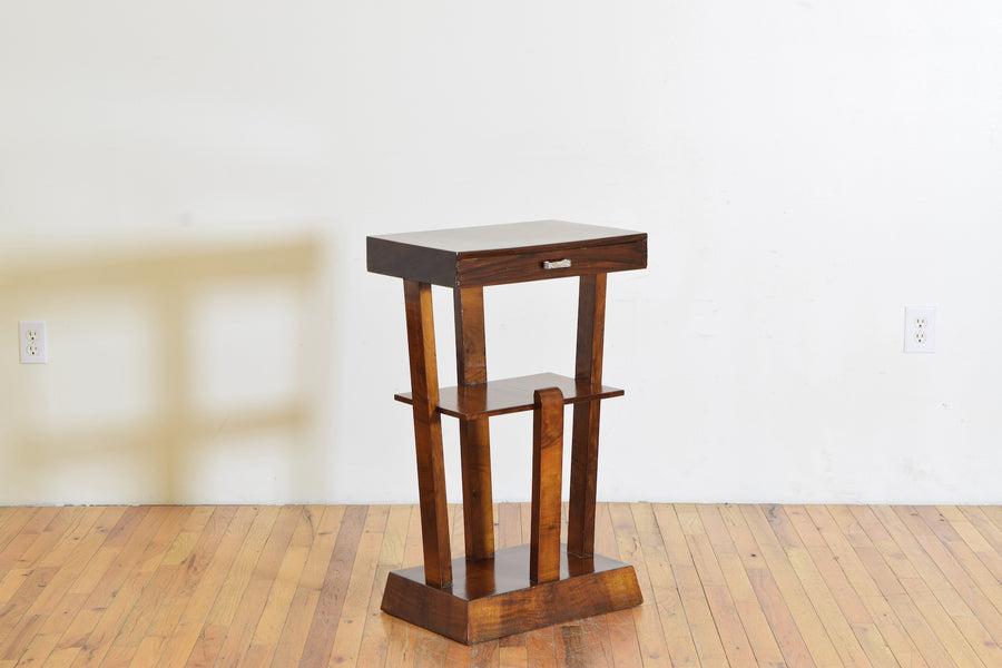 Walnut 3-Tiered 1-Drawer Table