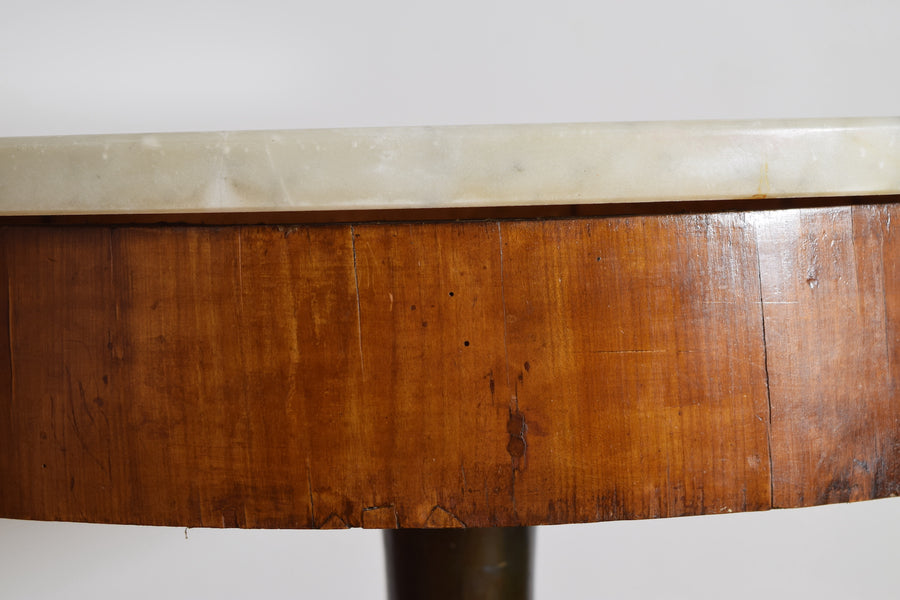 Giltwood and Ebonized Marble-Top Center Table