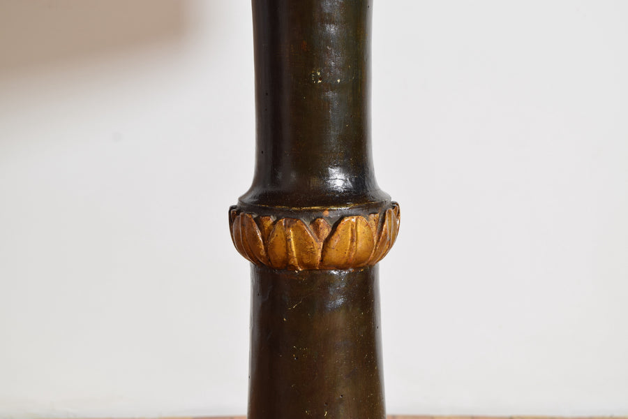 Giltwood and Ebonized Marble-Top Center Table