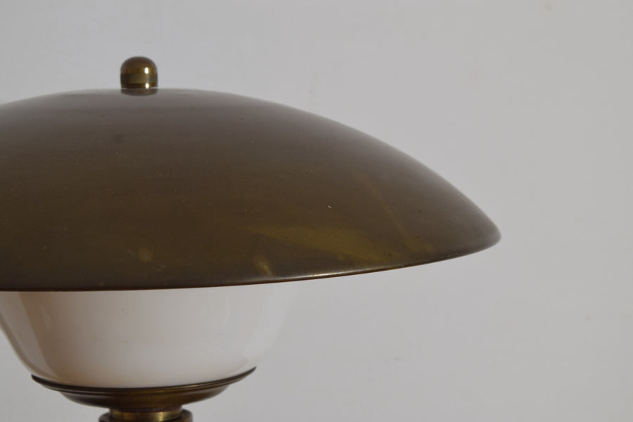 Brass, Enamel, and Plastic Table Lamp