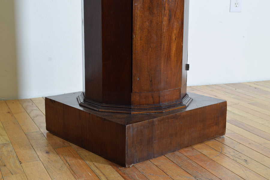 Pair of Walnut Dodecagonal Pedestal Cabinets