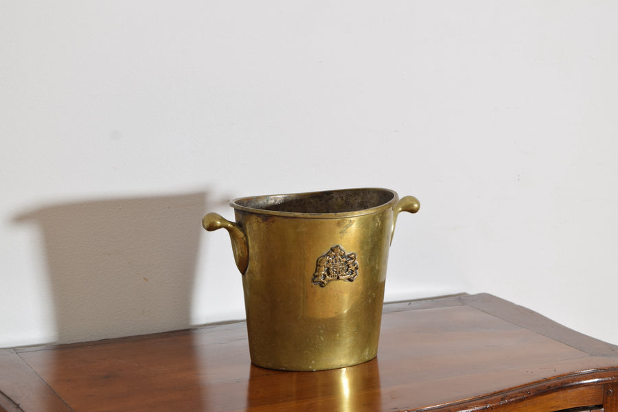 Patinated Brass Handled Ice Bucket