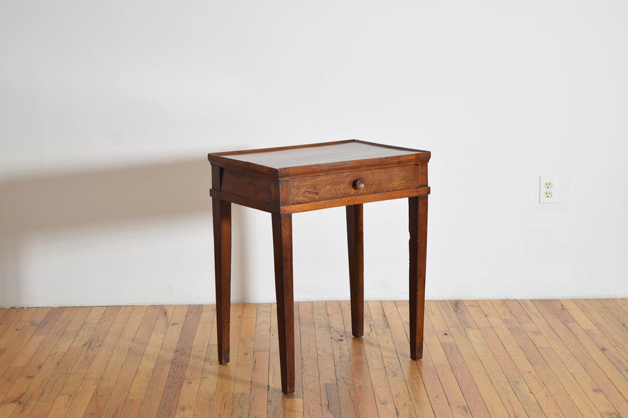 Walnut and Oak 1-Drawer Side Table