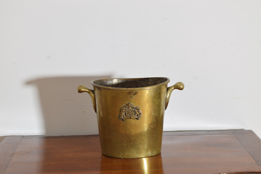 Patinated Brass Handled Ice Bucket
