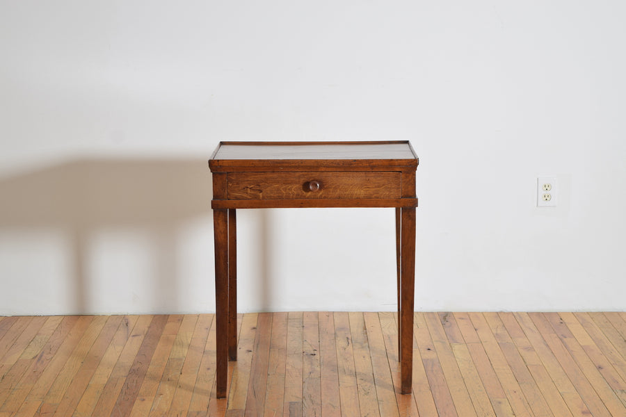 Walnut and Oak 1-Drawer Side Table