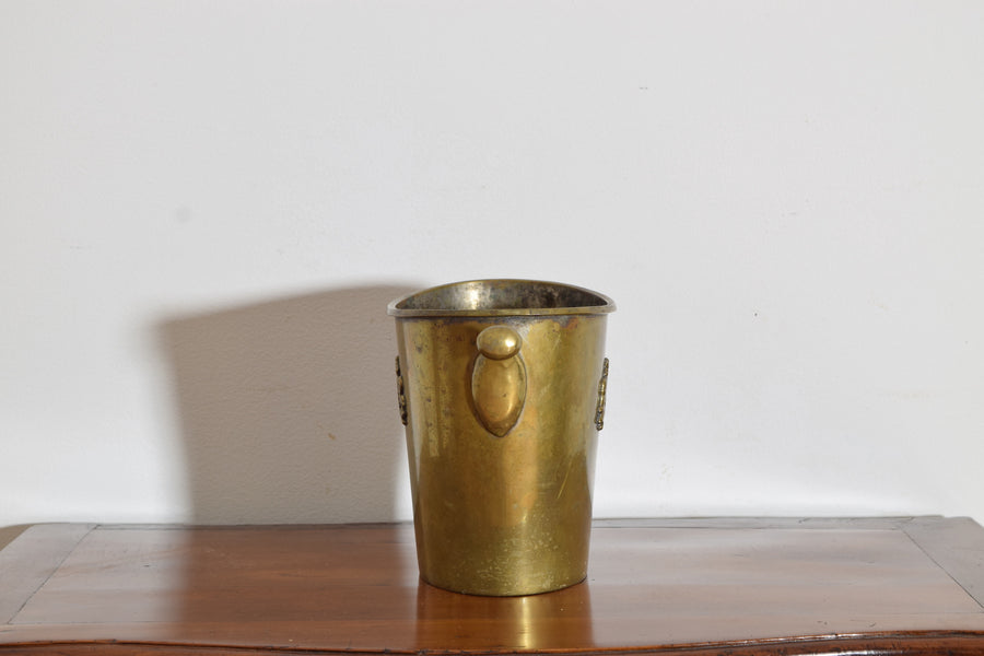 Patinated Brass Handled Ice Bucket