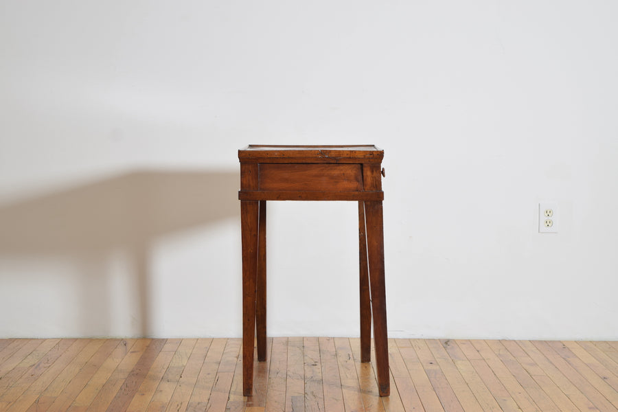 Walnut and Oak 1-Drawer Side Table