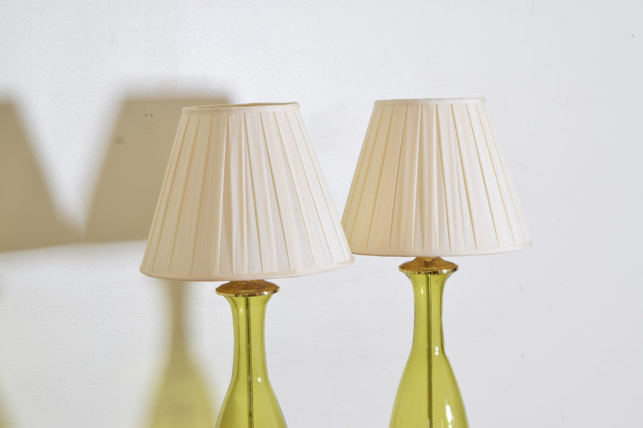 Pair of Chartreuse Lamps