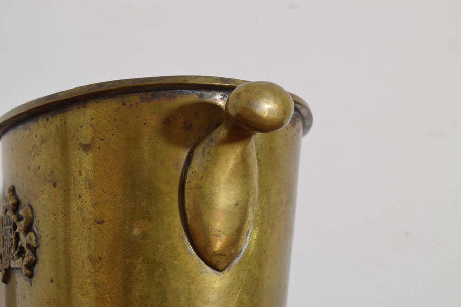 Patinated Brass Handled Ice Bucket