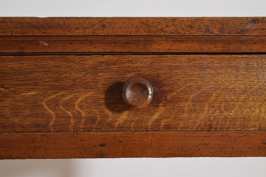 Walnut and Oak 1-Drawer Side Table