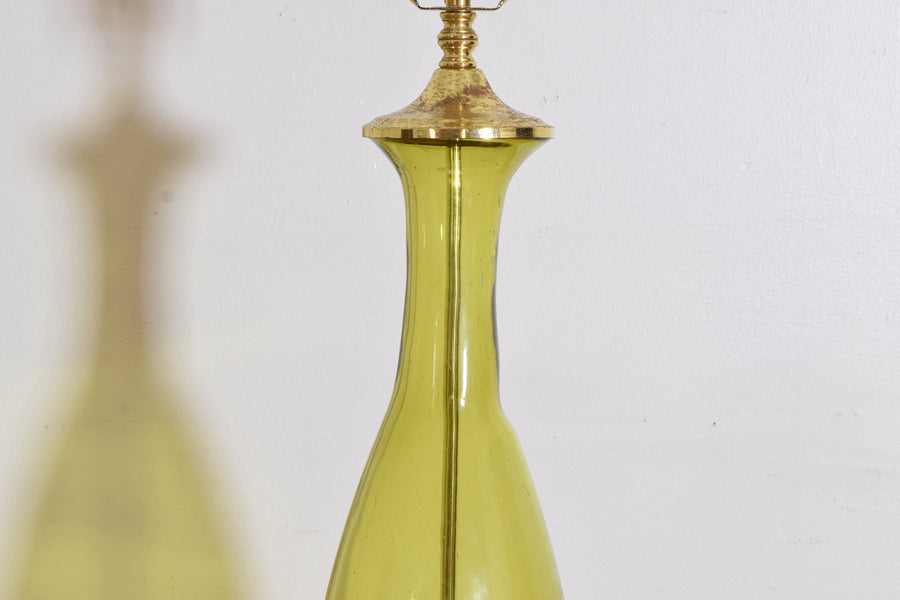 Pair of Chartreuse Lamps