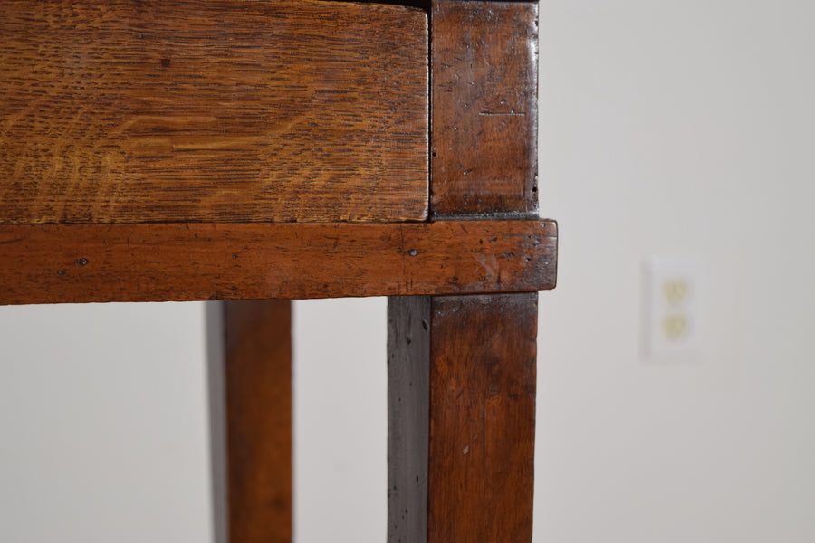 Walnut and Oak 1-Drawer Side Table