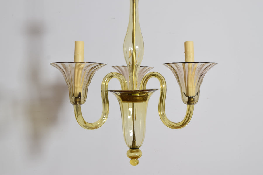 Blown Murano Glass 3-Light Chandelier