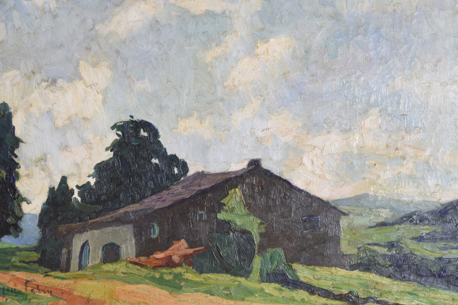 Oil on Canvas, Alpine Farmhouse