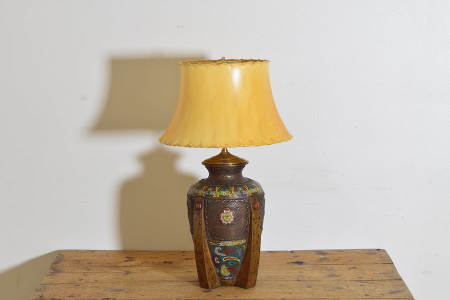 Cloisonne Vase Mounted as a Table Lamp