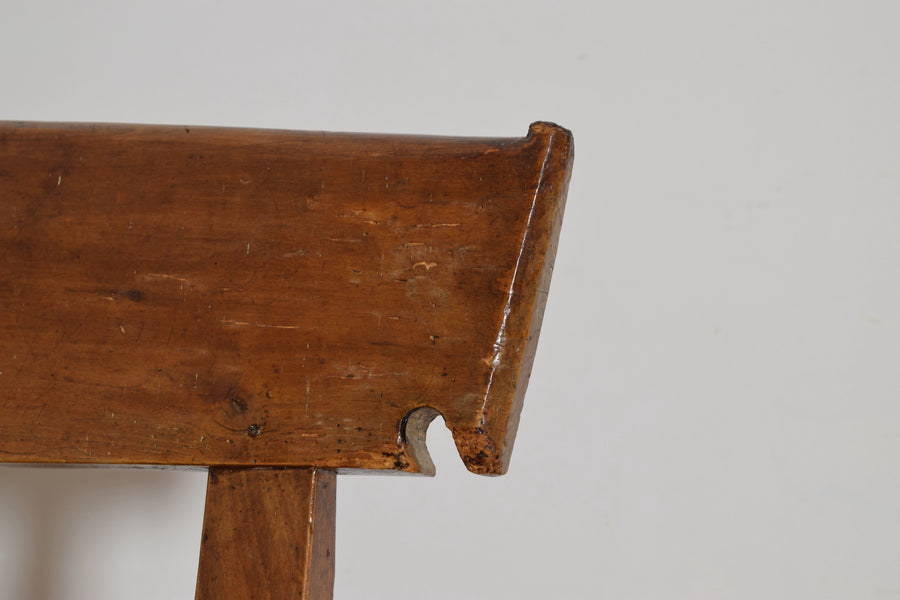 Walnut and Rush Seat High Sided Bench or Daybed