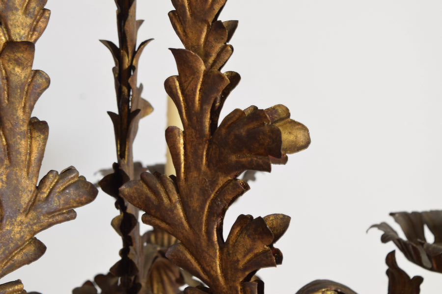 Gilt Metal 6-Light Chandelier
