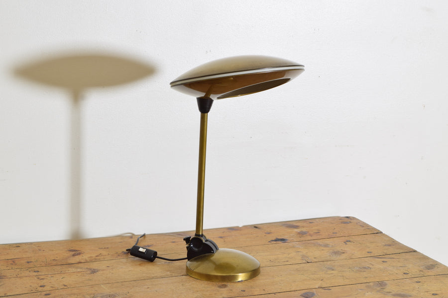 UFO Patinated Brass Table Lamp