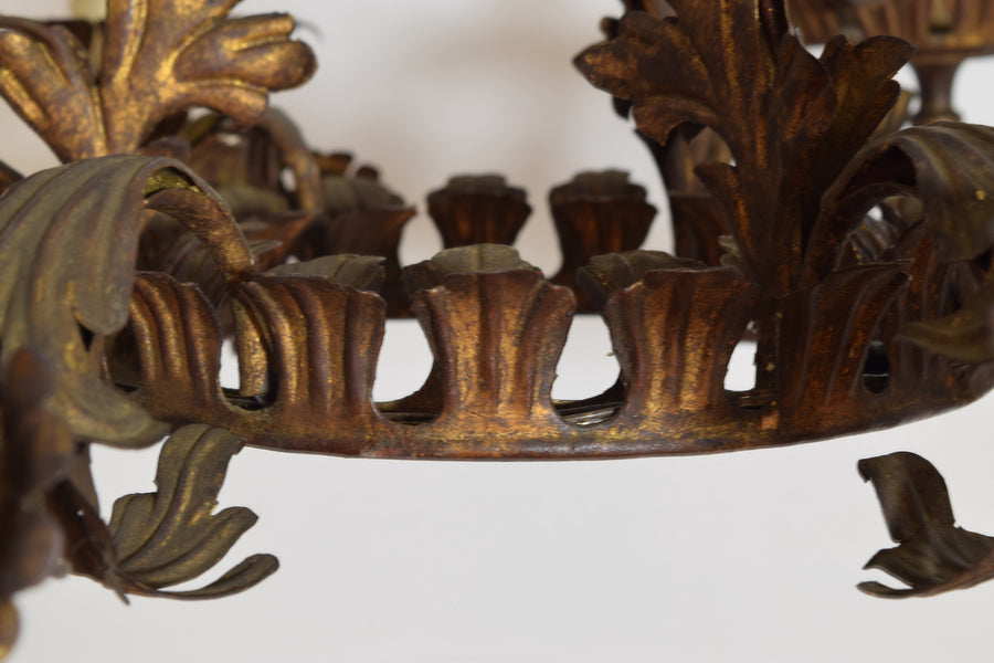 Gilt Metal 6-Light Chandelier