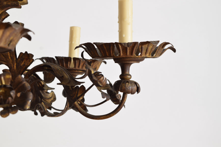 Gilt Metal 6-Light Chandelier