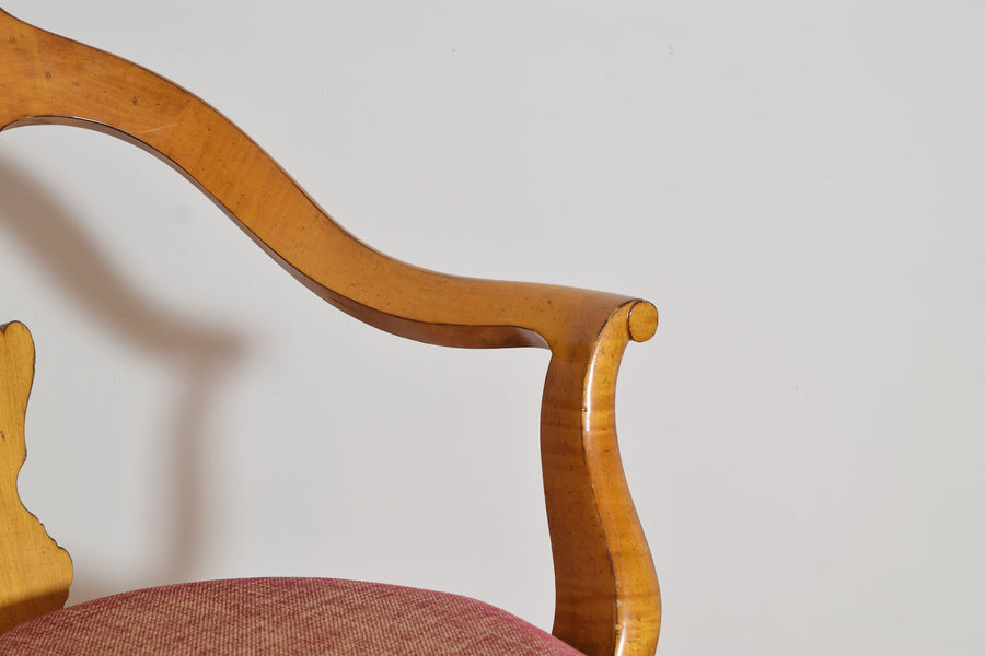 Maple and Upholstered Swivel Barber’s Armchair