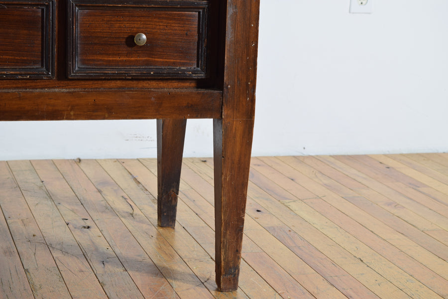 Walnut and Ebonized 8-Drawer Commode