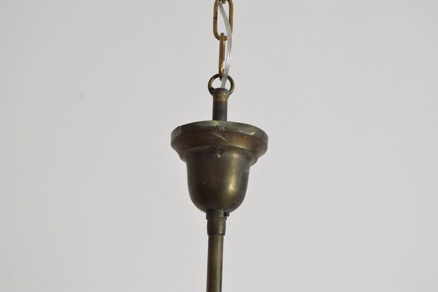 Brass and Glass 12-Light Chandelier