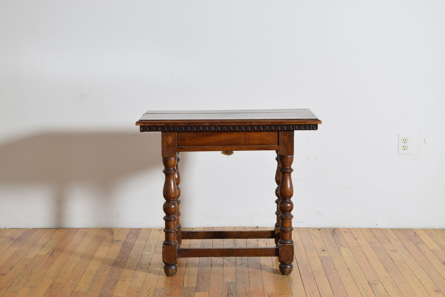 Turned Oak 1-Drawer Table