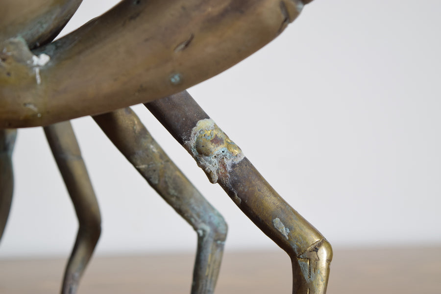 Large Silvered Brass Crab