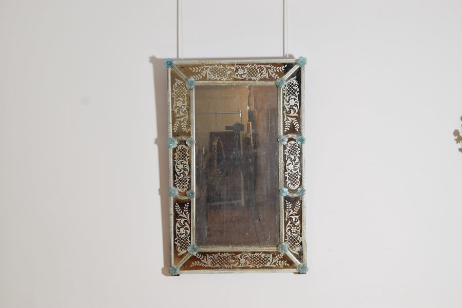 Etched and Colored Glass Mirror