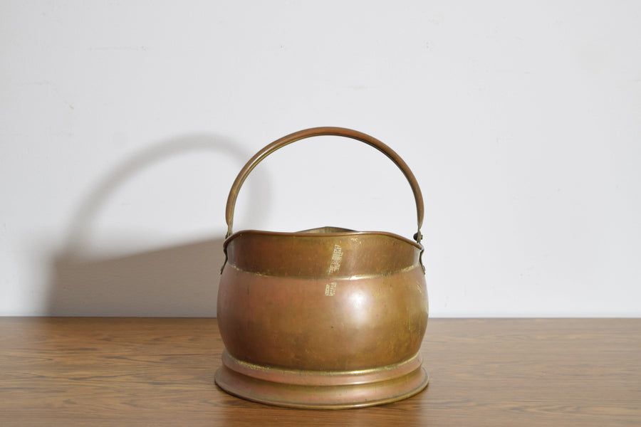 Brass Handled Pouring Bucket and Copper Shovel