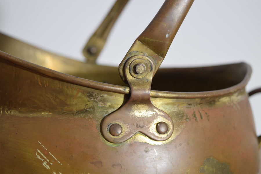 Brass Handled Pouring Bucket and Copper Shovel