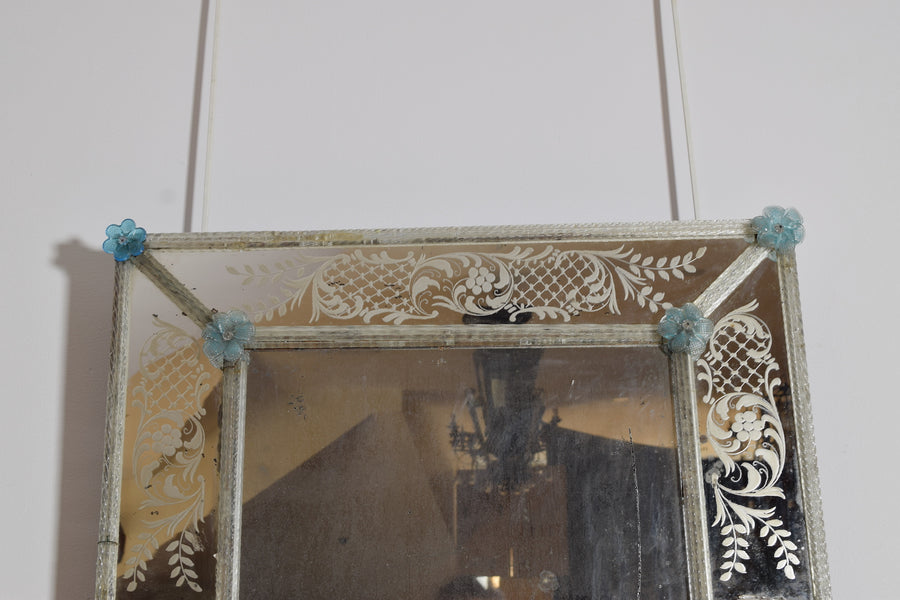 Etched and Colored Glass Mirror