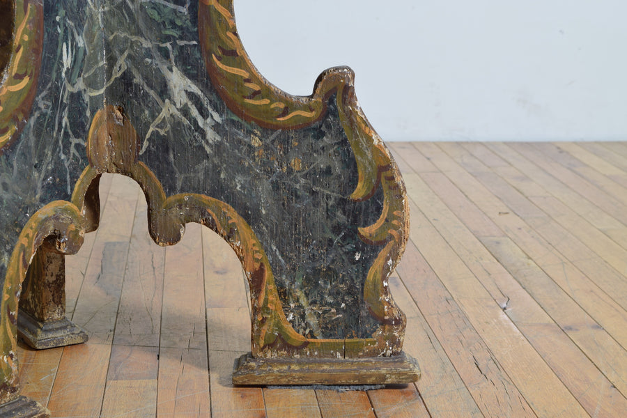 Faux Marble Painted Hexagonal Table