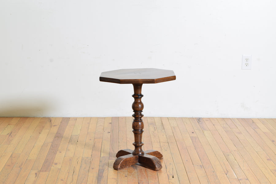 Walnut Octagonal Side or Cocktail Table