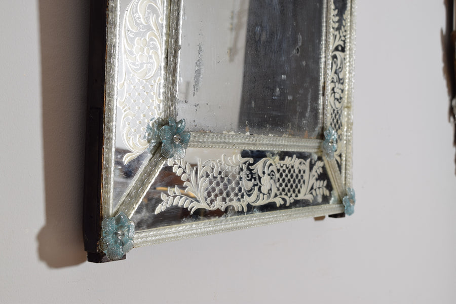 Etched and Colored Glass Mirror