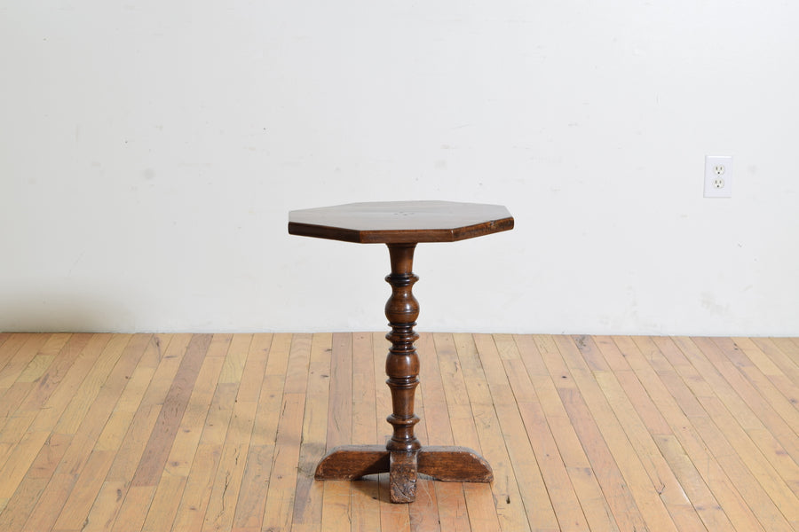 Walnut Octagonal Side or Cocktail Table