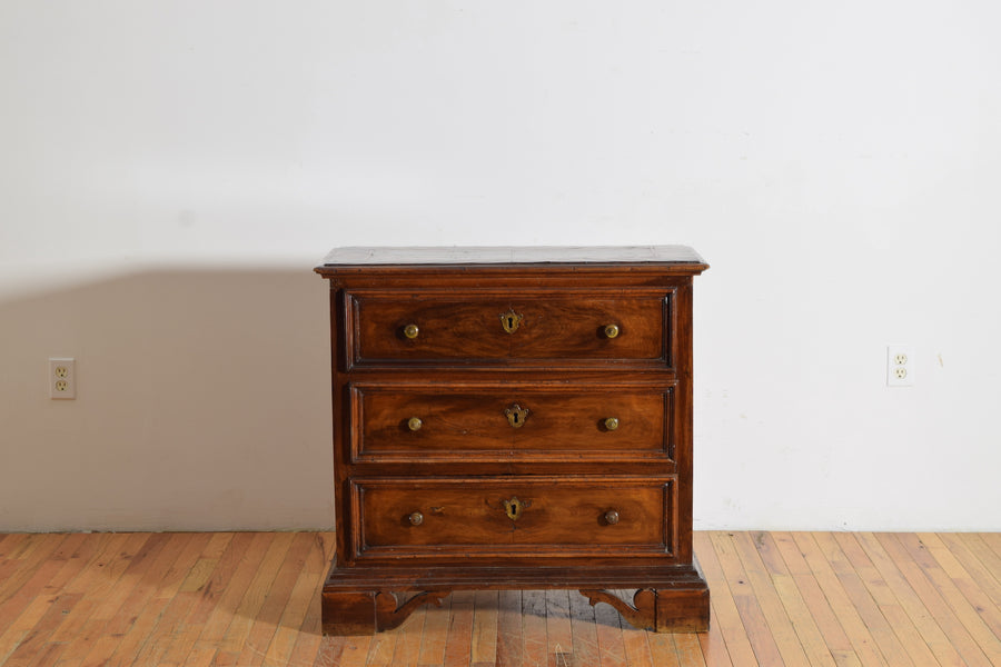 Walnut Veneered and Band Inlaid 3-Drawer Commode